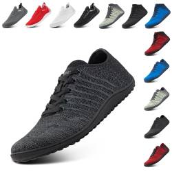 Hitmars Barfußschuhe Herren Barfuss Schuhe Damen Traillaufschuhe Minimalistische Fitnessschuhe Leicht Breite Barfußschuhe Atmungsaktiv Walkingschuhe Zero Drop Barfusslaufschuhe Schwarz EU 39 von Hitmars