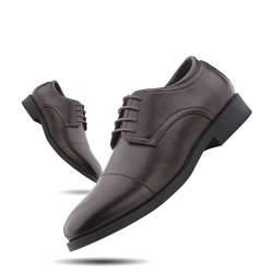 Hitmars Derby Schuhe Herren Anzugschuhe Halbschuh Lederschuhe Business Schuhe Oxford Hochzeitsschuhe Brogues Schnürhalbschuhe Formale 2-Braun 43 von Hitmars