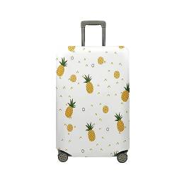 Hixingo Elastisch Kofferhülle Kofferschutzhülle, Ananas-Sommer Druck Koffer Schutzhülle Staubdichte Reisekoffer Hülle Trolley Case Schutzhülle Reisegepäckabdeckung (Weiß,S (18-20 Zoll) von Hixingo