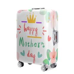 Hixingo Elastisch Kofferhülle Kofferschutzhülle, Muttertag Mother's Day Koffer Schutzhülle Staubdichte Reisekoffer Hülle Trolley Case Schutzhülle Reisegepäckabdeckung (Weiß,L (26-28 Zoll)) von Hixingo