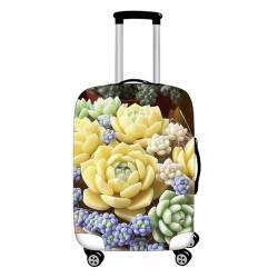 Hixingo Elastisch Kofferhülle Kofferschutzhülle, Sukkulente Hosen Druck Koffer Schutzhülle Staubdichte Reisekoffer Hülle Trolley Case Schutzhülle Reisegepäckabdeckung (Gelb,XL (30-32 Zoll)) von Hixingo