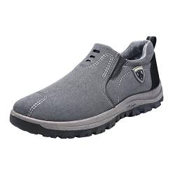 Hkdjaess Arbeitsschuhe Herren Turnschuhe Raillaufschuhe Laufschuhe Herren Leicht Atmungsaktiv Wanderstiefel rutschfest Sneaker Arbeitsschuhe Herren ohne Stahlkappe Herren Sneaker Leder Grau von Hkdjaess