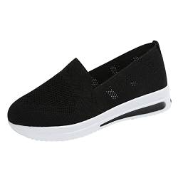 Hkdjaess Damen Orthopädische Schuhe Slip-on Sneaker Atmungsaktiv Strick Mesh Walkingschuhe Klassisch Sommer Leicht Bequem Weiche Sohle Turnschuhe Für Training Sporthalle Outdoor von Hkdjaess