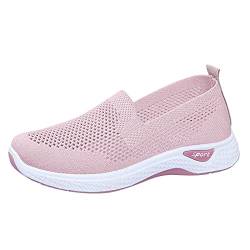 Hkdjaess Orthopädische Schuhe Damen Laufschuhe Leichtgewichts Klassisch Slip-on Sneaker Sommer Atmungsaktiv Strick Mesh Walkingschuhe Leicht Bequem Weiche Sohle Turnschuhe von Hkdjaess