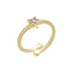 Hmsanase Ring Ringe Damen Bijouterie Herren 19X21Mm Minimalistisches Herz Stern Zirkonia Fingerring Frauen Verlobung Ehering Gold1 von Hmsanase