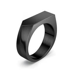 Hmsanase Ring Ringe Damen Bijouterie Herren Flat Top Classic Simple Smooth Ring Vintage Herrenaccessoires Ehering 13 Schwarz von Hmsanase