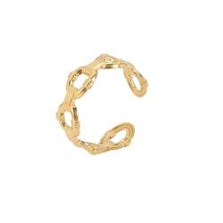 Hmsanase Ring Ringe Damen Bijouterie Herren Geometrischer Kettenring Frauen Offene Ringe Ehering Größenveränderbar Fgoldcolor von Hmsanase