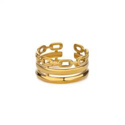 Hmsanase Ring Ringe Damen Bijouterie Herren Unregelmäßiges Kettendesign Offene Ringe Für Frauen Geometrischer Ehering Größenveränderbar Jz6290G von Hmsanase