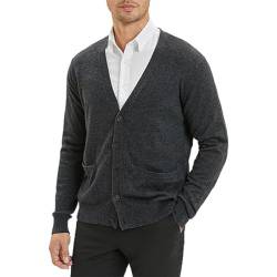 Herren-Strickjacke, Wollpullover Mit V-Ausschnitt, Strickjacke, Feinstrickpullover, Lange Ärmel, Sweatshirt-Pullover, Lässige Strickjacken Mit Knöpfen, Herbst-Wintermantel-Oberteil Mit Taschen, M von HoLiv