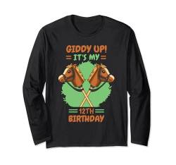 Kinder Hobby Horse Geburtstag Giddy Up It's my 12th Birthday Langarmshirt von Hobby Horsing Reiten Pferde Pony Steckenpferd