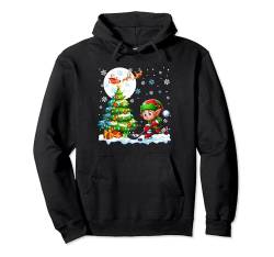 Elf Playing Hockey Christmas Tree Colorful Costume Player Pullover Hoodie von Hockey Christmas Costume