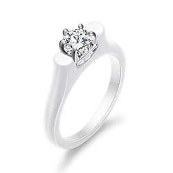 Mode 6MM Kristall Keramik Ring Zirkonia Stein Schwarz/Weiß Farbe Frauen Schmuck Verlobung Ehering Geschenke von Hokech