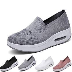 HOKUTO OrthopäDische Damenschuhe, Orthopädische Turnschuhe Für Damen, Orthopädische Damen Slip-On Walking Sneaker (Grau, Erwachsene, 43, Numerisch, EU Schuhgrößensystem, Breit) von HOKUTO