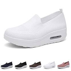 Orthopädische Schuhe Damen Air Cushion Slip On Walking Orthopedic Diabetic Walking Shoes Freizeit Mesh Atmungsaktiv Sandals (White, Erwachsene, Damen, 38, Numerisch, EU Schuhgrößensystem, M) von HOKUTO