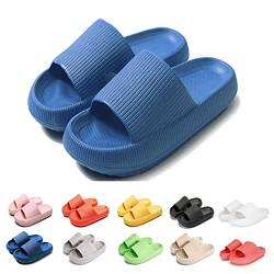 Pummy Hausschuhe, Cozy Slides Original Cloud Slippers Schlappen Damen Badelatschen Herren (Blue, Erwachsene, 38, Numerisch (von/bis), EU Schuhgrößensystem, 39, Breit) von HOKUTO