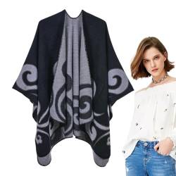 Holdes Damen Wickelschal-Poncho, Winter-Poncho-Cape - Winter Damen Cape Poncho | Atmungsaktive, lässige Cardigan-Schals für, Schule, Date, Arbeit von Holdes