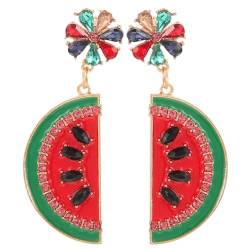 Holibanna 1 Paar Strass-Ohrringe In Wassermelonenform Fruchtförmige Ohrringe Ohrstecker Süße Früchte Baumelnde Ohrringe Für Frauen Und Mädchen Hawaii-Party Schmuck Geschenk von Holibanna