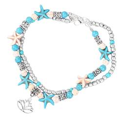 Holibanna 2St Strand Fußkette Fußkettchen damenschmuck anklet Armband aus Schildkrötenstein Seefisch-Armbänder freundschaftsarmbänder Frau Knöchel hawaii strand knöchel Böhmen Hawaii-Strand von Holibanna