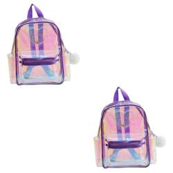 Holibanna 2st Transparenter Rucksack Rucksäcke Rucksack Für Kinder Festival-Rucksack Klarer Rucksack Mini Kleiner Durchsichtiger Rucksack Transparente Tasche Violett PVC Mädchen Sommer von Holibanna