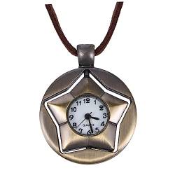 Holibanna 360-Grad-Drehuhr Kette mit Anhänger hängende Uhr eine Halskette Halsketten Vintage Kettenuhr Taschenuhr mit Quarzwerk Anschauen schmücken Bewegung Vati Metall von Holibanna