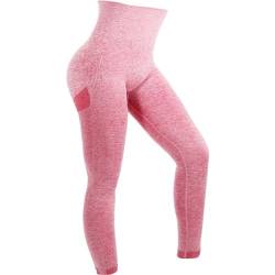 Holibanna Yoga-Leggings Hohe Taille Yogahose Bauchkontrolle Fitness-Leggings Gym-Leggings Sportstrumpfhose Für Damen Rot Xl von Holibanna