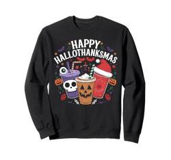 Halloween Thanksgiving Weihnachten Happy Hallothanksmas Sweatshirt von Holiday 365