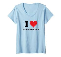 Damen I Heart Alblasserdam Netherlands Love Dutch Souvenir T-Shirt mit V-Ausschnitt von Holland Cities Towns Tourism Merch Tees And Stuff