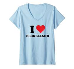 Damen I Heart Berkelland Netherlands Love Dutch Souvenir T-Shirt mit V-Ausschnitt von Holland Cities Towns Tourism Merch Tees And Stuff