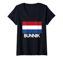 Damen Bunnik Niederlande Niederlande Flagge für Männer Frauen T-Shirt mit V-Ausschnitt von Holland Village Town City Merch Stuff