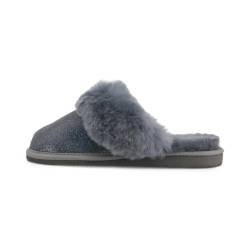 Lammfell Hausschuhe B-Ware Malibu Glitzer Schuhgröße: EUR 37 | Farbe: Blau von Hollert