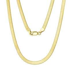 Homxi Kette Gold Mädchen,Halskette Frauen 925 Silber 4.5MM Schlangenkette Halskette Gold von Homxi