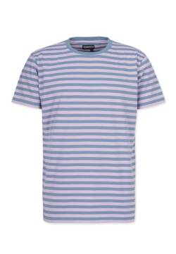 Honesty Rules Unisex Kurzarm T-Shirt Striped aus Bio-Baumwolle, aegean-blue-faded-pink, Gr. XXL von Honesty Rules