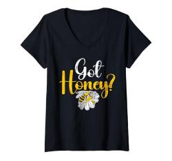 Damen Habe Honig T-Shirt mit V-Ausschnitt von Honey Gifts