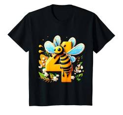 Kinder 4-jähriges Geburtstagsmädchen zum 4. Geburtstag, süße Biene T-Shirt von Honeybee Birthday Co.