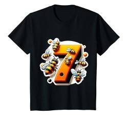 Kinder 7-jähriges Geburtstagsmädchen zum 7. Geburtstag von Cute Bee T-Shirt von Honeybee Birthday Co.