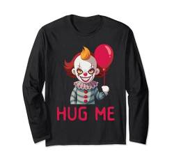 Horror Clown Outfit Gruseliges Halloween Kostüm Hug Me Clown Langarmshirt von Horror Clown Halloween Kostüm für Jungen Mädchen