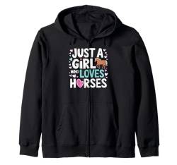 Nur ein Mädchen, das Pferde liebt, Pferdefrauen beim Reiten Kapuzenjacke von Horse Lover Tee for Girls