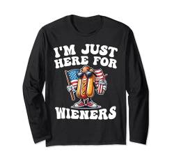 I'm Just Here For The Wieners - Funny 4th of Juli Langarmshirt von Hot Dog - Funny 4th of July