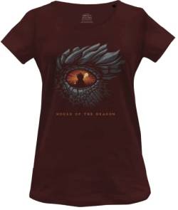 House Of the Dragon Damen Wohoftdts002 T-Shirt, Burgunderrot, Small von House Of the Dragon