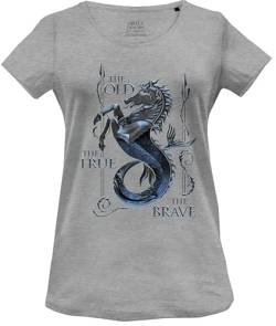 House Of the Dragon Damen Wohoftdts013 T-Shirt, Grau meliert, XXL von House Of the Dragon