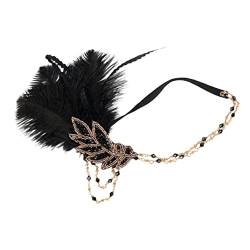 Housoutil Feder Stirnband Stirnbänder für Damen Kopfschmuck für den Abschlussball Haarband Haargummis Party-Kopf-Dekor Flapper-Stirnband Hippie Schallwand schmücken von Housoutil