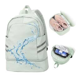 Fitnessstudio -Rucksack für Frauen Rucksackschuhe Fach und nasse Tasche wasserdicht auf Laptop Rucksack Casual Daypack für Reisen Schwimmen Yoga Hellgrüne Sports Duffels von Hperu