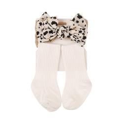 Huamengyuan Kinder baby säuglingssocken Haarbänder und Socken Unisex Baby Erstlingssöckchen Bein-und Sockenschützer für Babys Mädchen weiche Haarbänder mit Blumenmuster und gestrickte Socken von Huamengyuan