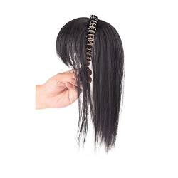 Perücken für Frauen Simulation Haar Pony Perücke Stück Stirn Haarband Pony Eine Perücke Kopffüller Haarabdeckung Weißes Haar Mädchen Perücken für die Tägliche Party Cosplay Tragen(Brown-black straight von Huangj-0527