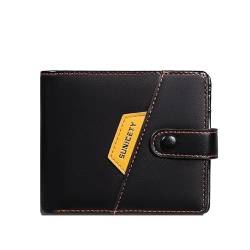 Huayuehong Geldbörse Für Herren Slim Wallet 20% Rabatt Auf Kurze Pu-Geldbörse Caibu Münzkartenhalter RFID-Herrenbrieftasche,Schwarz von Huayuehong