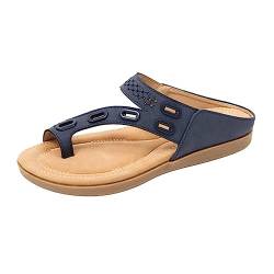 Hufu Sandalen Damen Sommer, Valgus Schuhe Zehentrenner Sandaletten, PU Loop Toe Orthopädische Shoes, Valgus Big Toe Strandsandalen (Blau, Erwachsene, Damen, 36, Numerisch, EU Schuhgrößensystem, M) von Hufu