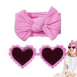 Hugsweet Neugeborenen-Stirnband-Schleifen,Baby-Stirnband-Schleifen,Kinder-Brillen-Haarband-Sets - Baby-Mädchen-Schleifen-Stirnband-Sonnenbrillen-Set, niedliche Nylon-Schleifen-Haarbänder, von Hugsweet