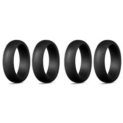 Huhudyy 5,7 Mm, Beliebt bei MäNnern und Frauen, Silikon-Cool-Ringe, Silikon-Ehering, Umweltfreundlicher Outdoor-Sport-Ring, 4 StüCk, 4 von Huhudyy