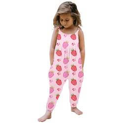 Huihong Jumpsuit Overall Trainingsanzug Kinderbekleidung Ärmellos Spielanzug Bekleidung Kleinkind Mädchen Baby Kinder One Piece Floral Strap Romper Sommer Outfits T-Shirt Bodysuit… (W-Rosa, 100) von Huihong