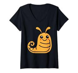 Damen Humor Schnecken Insekt minimalistische einfache Schnecke T-Shirt mit V-Ausschnitt von Humor Insektenschnecken Lustige Schnecke